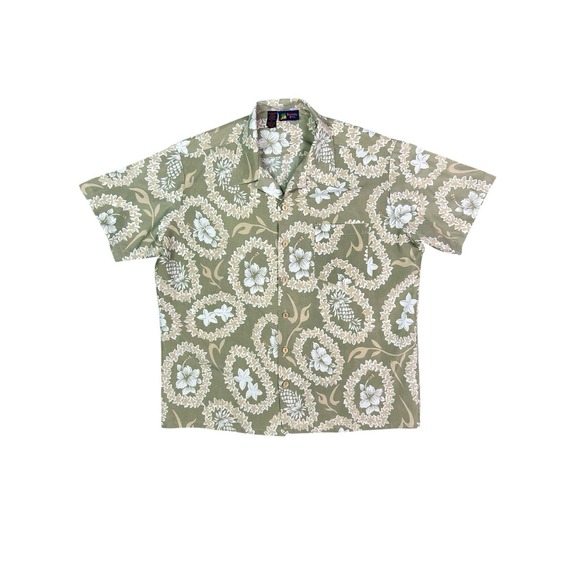 Roundy Bay Other - Roundy Bay Pineapple & Floral Print Short Sleeve Hawaiian Shirt Men's Size XL